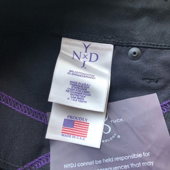 NYDJ rhinestone cuffed crop black pant in size 6 - Picture 9 of 15